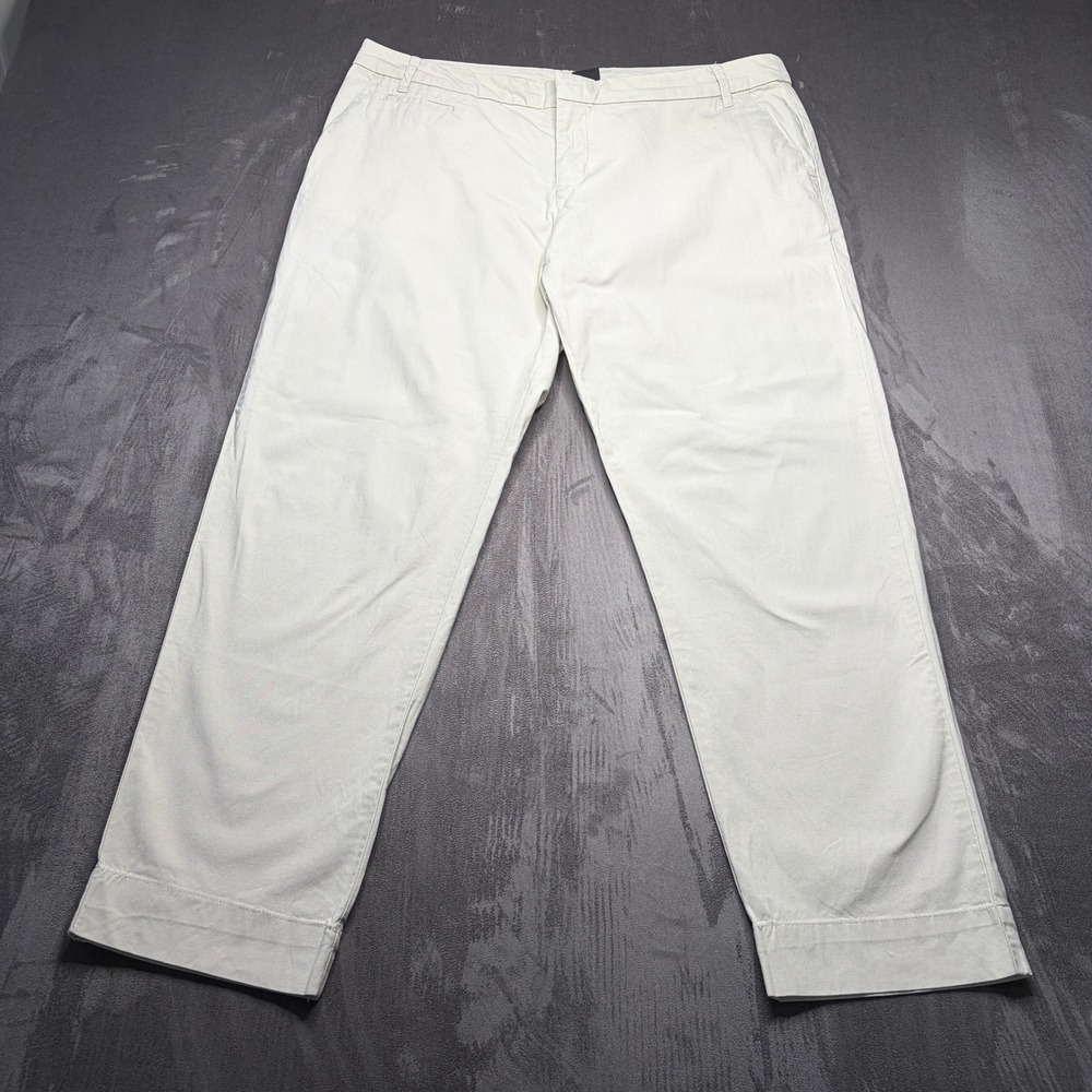 Patagonia Chino Pants Womens 14 Cream Organic Cotton Stretch Straight Leg Crop